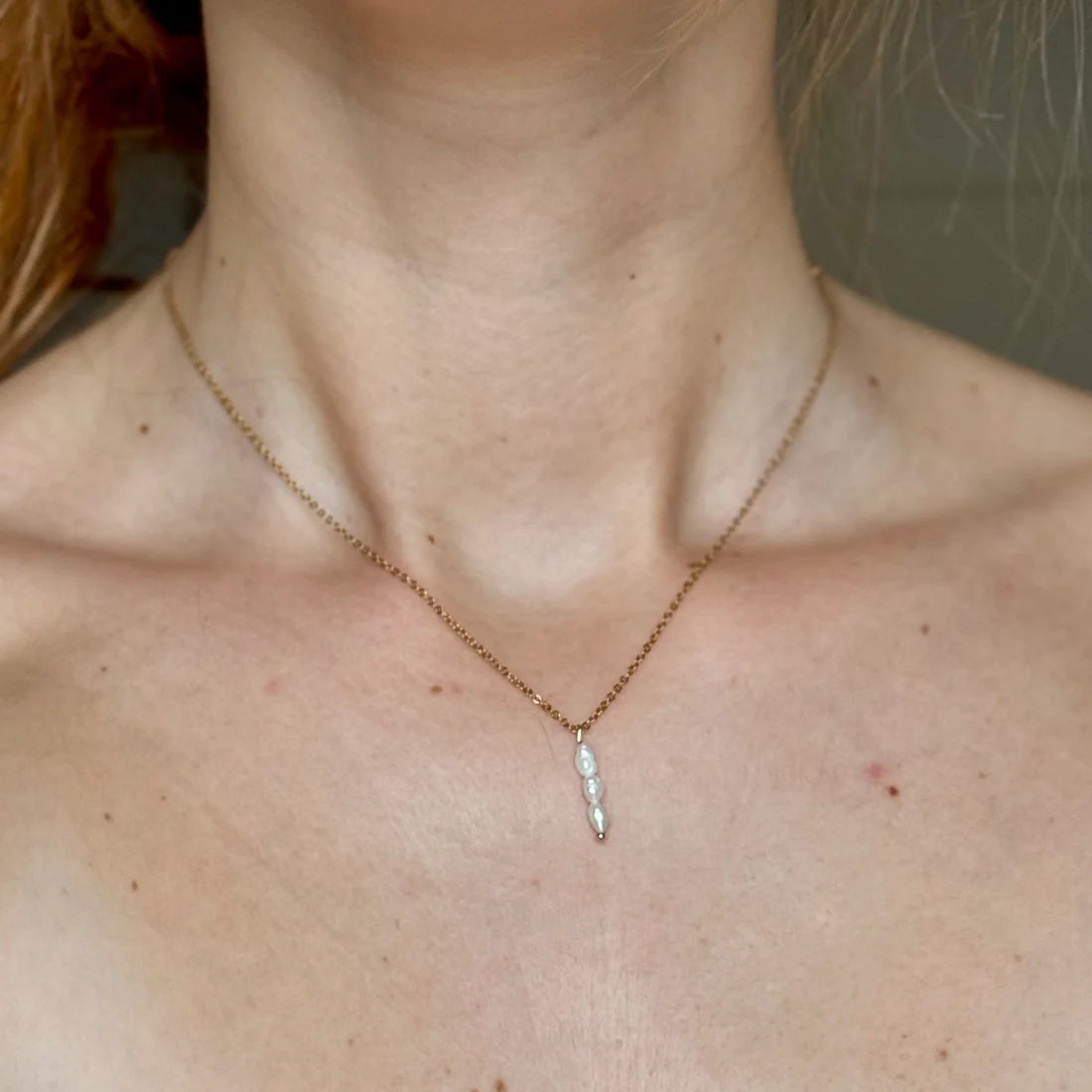 Sada TRIO MINIS - řetízek a náušnice s mini perelami